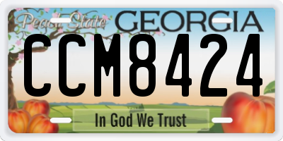 GA license plate CCM8424