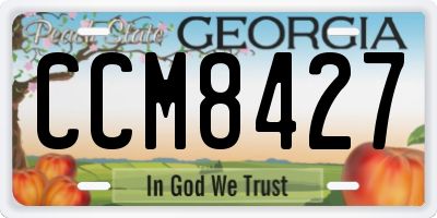GA license plate CCM8427