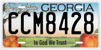 GA license plate CCM8428