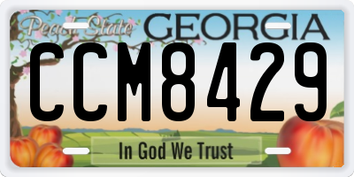 GA license plate CCM8429