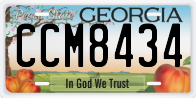 GA license plate CCM8434