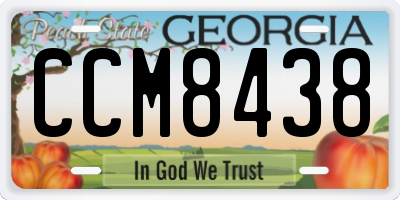 GA license plate CCM8438
