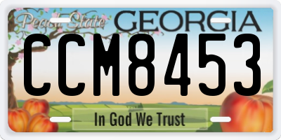 GA license plate CCM8453