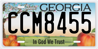 GA license plate CCM8455
