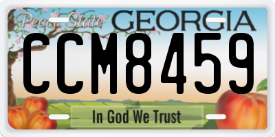 GA license plate CCM8459