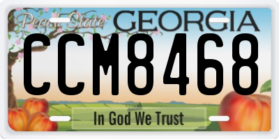 GA license plate CCM8468