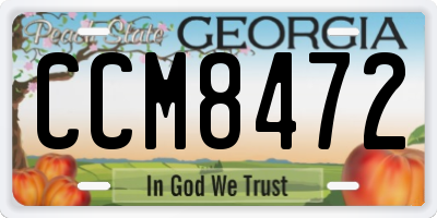 GA license plate CCM8472