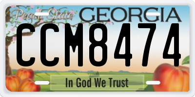 GA license plate CCM8474