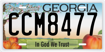 GA license plate CCM8477