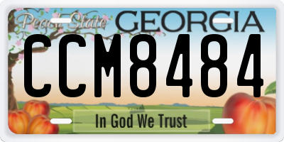 GA license plate CCM8484