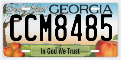 GA license plate CCM8485