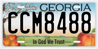 GA license plate CCM8488