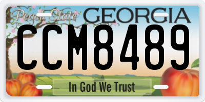 GA license plate CCM8489
