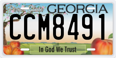 GA license plate CCM8491