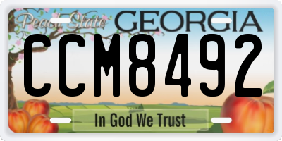 GA license plate CCM8492