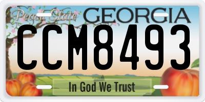 GA license plate CCM8493