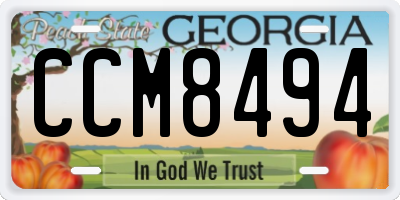 GA license plate CCM8494