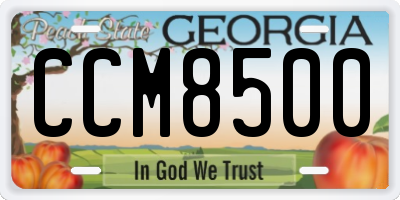 GA license plate CCM8500