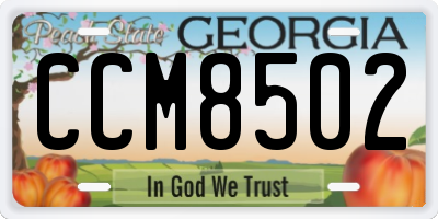 GA license plate CCM8502