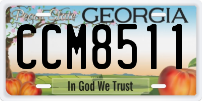GA license plate CCM8511
