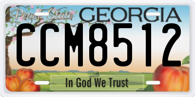 GA license plate CCM8512