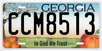 GA license plate CCM8513