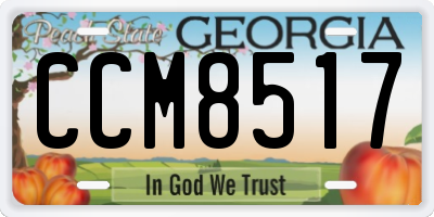 GA license plate CCM8517