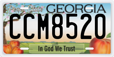 GA license plate CCM8520