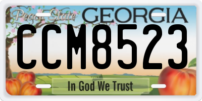 GA license plate CCM8523