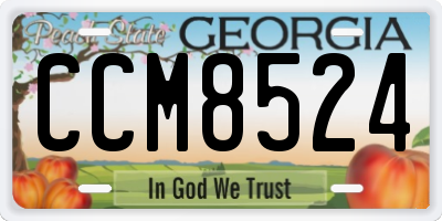 GA license plate CCM8524