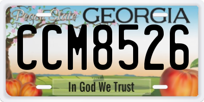 GA license plate CCM8526
