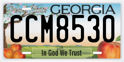 GA license plate CCM8530