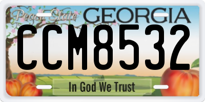 GA license plate CCM8532