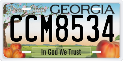 GA license plate CCM8534