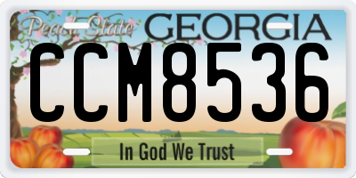 GA license plate CCM8536