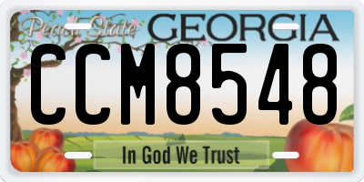 GA license plate CCM8548