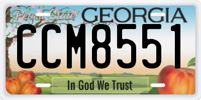 GA license plate CCM8551