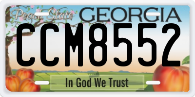 GA license plate CCM8552