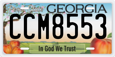 GA license plate CCM8553