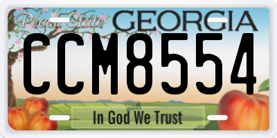 GA license plate CCM8554