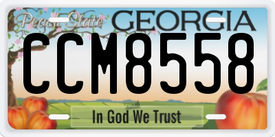GA license plate CCM8558