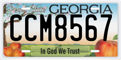 GA license plate CCM8567