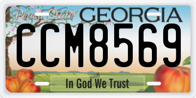GA license plate CCM8569