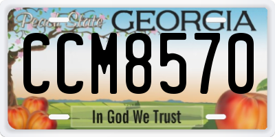 GA license plate CCM8570