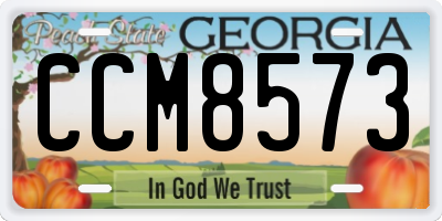 GA license plate CCM8573