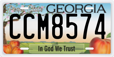 GA license plate CCM8574