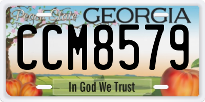 GA license plate CCM8579