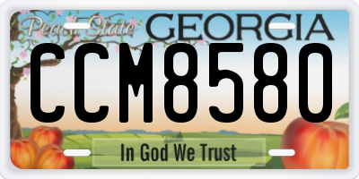 GA license plate CCM8580