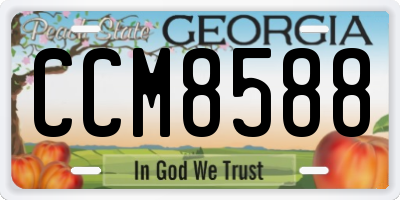 GA license plate CCM8588