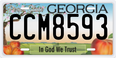 GA license plate CCM8593